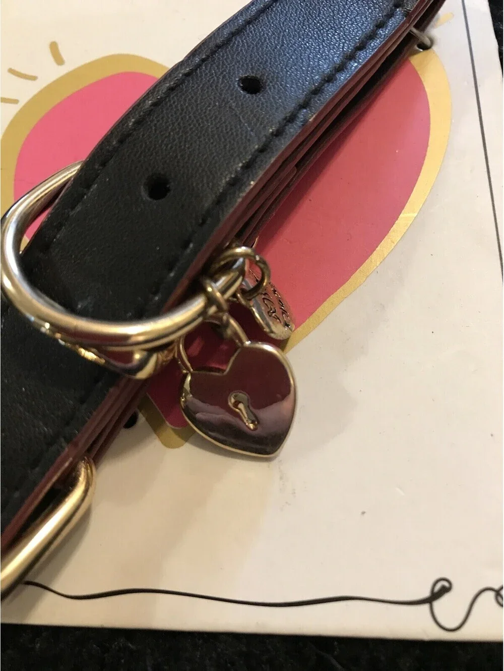 Betsey Johnson Dog Collar And Gold Dog Waste Bag NWT! M1294